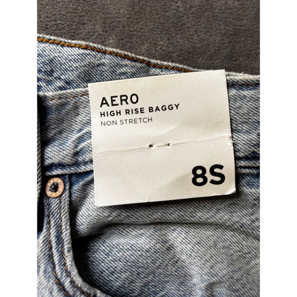 Aeropostale High Rise Baggy Distressed Jeans Light Wash Non Stretch 8S 4000 - Picture 7 of 15